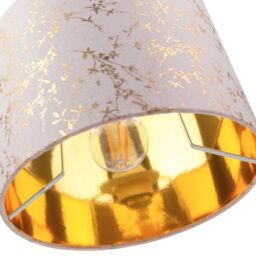Happy Homewares Modern Soft Cotton Fabric Lamp Shade with Shiny Foil Floral Decoration in Pink - Size: 12 inches - thumbnail 5