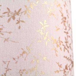 Happy Homewares Modern Soft Cotton Fabric Lamp Shade with Shiny Foil Floral Decoration in Pink - Size: 12 inches - thumbnail 4