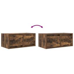 Berkfield Home TV Cabinet Smoked Oak 60x31x25.5 cm Engineered Wood in Brown - thumbnail 9