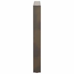 Berkfield Home Modern Dining Table Legs V-Shape 3 pcs Natural Steel 80x(72-73.3) in Brown - thumbnail 6