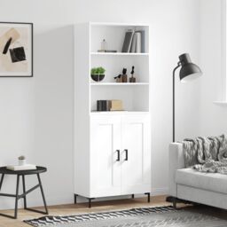 Berkfield Home Highboard White 69.5x34x180 cm Engineered Wood - thumbnail 1