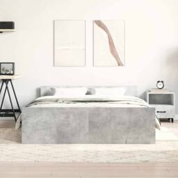 Berkfield Home Durable Bed Frame with Headboard & Footboard Concrete Grey 140x - thumbnail 4