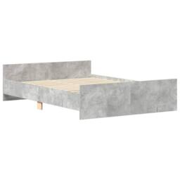 Berkfield Home Durable Bed Frame with Headboard & Footboard Concrete Grey 140x - thumbnail 1
