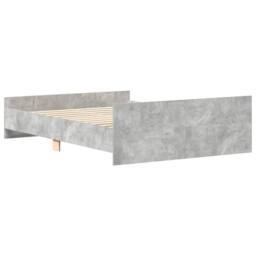 Berkfield Home Durable Bed Frame with Headboard & Footboard Concrete Grey 140x - thumbnail 7