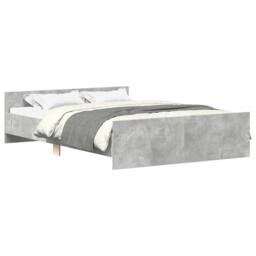 Berkfield Home Durable Bed Frame with Headboard & Footboard Concrete Grey 140x - thumbnail 3