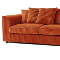 Furnishings For Less UK Luxor Jumbo Cord Fabric 3 Seater Sofa in Orange - thumbnail 3