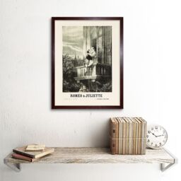 "Artery8 Wall Art Print Romeo & Juliet French Advert Theatre Stage Play Shakespeare France Vintage Opera Poster Art Framed in Brown - Size: W12"" x H16""" - thumbnail 2