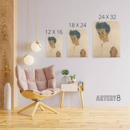"Artery8 Egon Schiele Self Portrait Canvas Wall Art Print - Size: W18"" x H24""" - thumbnail 4