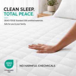 Grace Luxury Quilted Mattress Protector with Deep Pocket in White - Size: Single Fitted - thumbnail 5