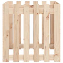 Berkfield Home Garden Planter with Fence Design 60x60x60 cm Solid Wood Pine in Light Tan - Size: 60 x 60 x 60 cm - thumbnail 6