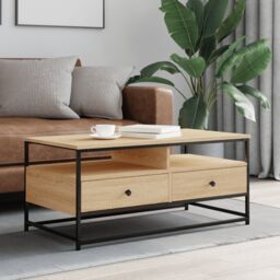 Berkfield Home Coffee Table Sonoma Oak 100x51x45 cm Engineered Wood in Brown - Size: 100 x 51 x 45 cm - thumbnail 1