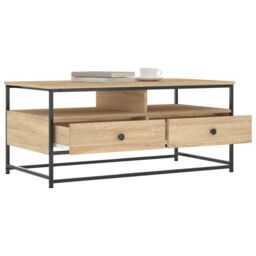 Berkfield Home Coffee Table Sonoma Oak 100x51x45 cm Engineered Wood in Brown - Size: 100 x 51 x 45 cm - thumbnail 4