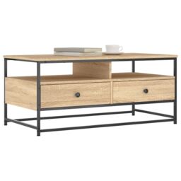 Berkfield Home Coffee Table Sonoma Oak 100x51x45 cm Engineered Wood in Brown - Size: 100 x 51 x 45 cm - thumbnail 3