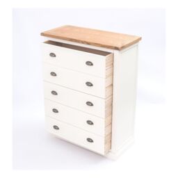 Cabinet Bits Cosenza 5 Drawer Chest of Drawers Brass Cup Handle in Off-White - thumbnail 5