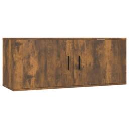 Berkfield Home 7 Piece TV Cabinet Set Smoked Oak Engineered Wood in Brown - thumbnail 4