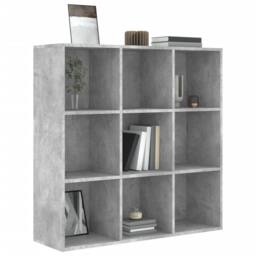 Berkfield Home Book Cabinet Concrete Grey 98x30x98 cm Engineered Wood - Size: 98 x 30 x 98 cm - thumbnail 3