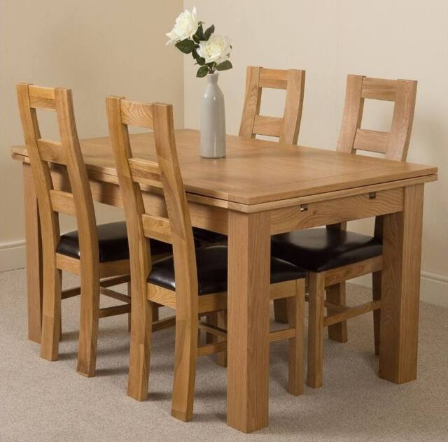 Thats Furniture Richmond 140-220cm Oak Extending Dining Table & 4 Yale Chairs in Brown - image 1