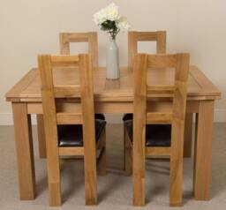 Thats Furniture Richmond 140-220cm Oak Extending Dining Table & 4 Yale Chairs in Brown - thumbnail 2