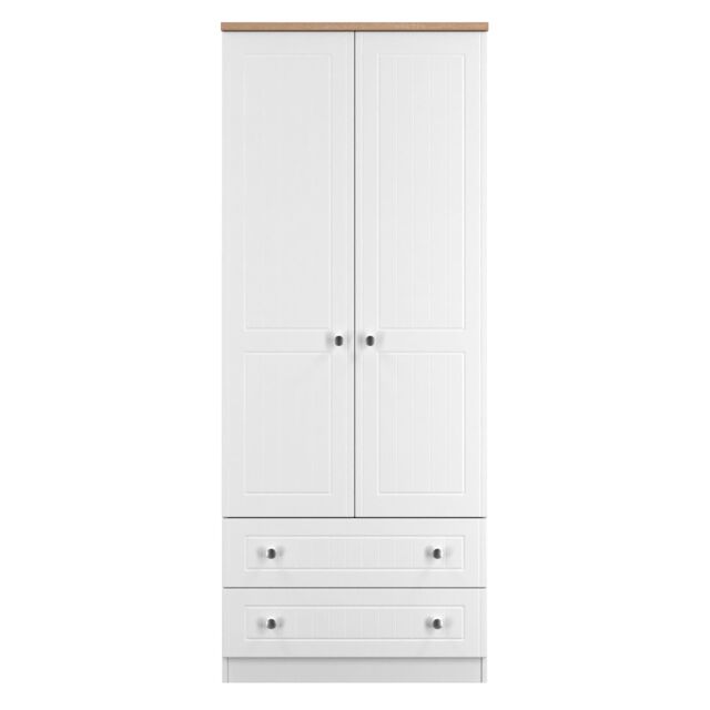 Ready Assembled 2 U Norton 2 Door 2 Drawer Wardrobe (Ready Assembled) in White - Size: Large - image 1