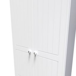 Ready Assembled 2 U Norton 2 Door 2 Drawer Wardrobe (Ready Assembled) in White - Size: Large - thumbnail 8