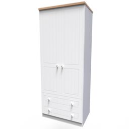 Ready Assembled 2 U Norton 2 Door 2 Drawer Wardrobe (Ready Assembled) in White - Size: Large - thumbnail 6