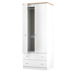 Ready Assembled 2 U Norton 2 Door 2 Drawer Wardrobe (Ready Assembled) in White - Size: Large - thumbnail 9