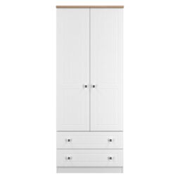 Ready Assembled 2 U Norton 2 Door 2 Drawer Wardrobe (Ready Assembled) in White - Size: Large - thumbnail 1
