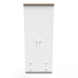 Ready Assembled 2 U Norton 2 Door 2 Drawer Wardrobe (Ready Assembled) in White - Size: Large - thumbnail 2