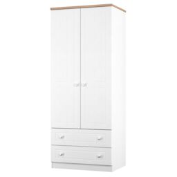 Ready Assembled 2 U Norton 2 Door 2 Drawer Wardrobe (Ready Assembled) in White - Size: Large - thumbnail 5