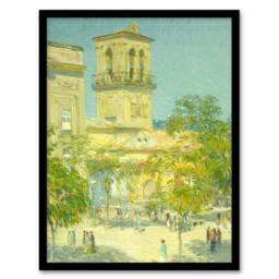 Artery8 Street of the Great Captain Cityscape Hassam Framed Wall Art Print - Size: A4 - thumbnail 1