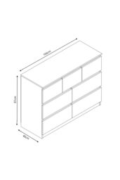 FWStyle Stora 7 Drawer Merchant Chest High Gloss Grey Chest Of Drawers - thumbnail 6