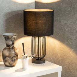 ValueLights Pair Of Gabbia Black Metal Touch Table Lamps - thumbnail 4