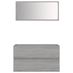 Berkfield Home 2 Piece Bathroom Furniture Set Grey Sonoma Engineered Wood - thumbnail 2