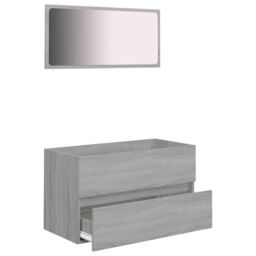 Berkfield Home 2 Piece Bathroom Furniture Set Grey Sonoma Engineered Wood - thumbnail 5