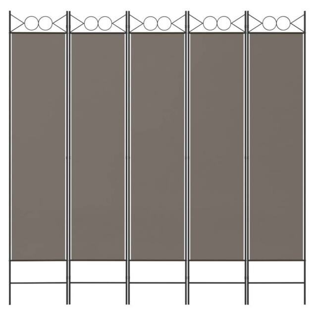 Berkfield Home Durable 5-Panel Room Divider Anthracite 200x200 cm Fabric in Charcoal - image 1