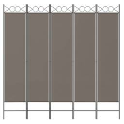 Berkfield Home Durable 5-Panel Room Divider Anthracite 200x200 cm Fabric in Charcoal