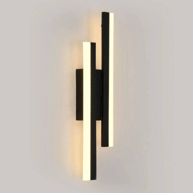 Kelvenix Modern LED Wall Lights Indoor 16W Acrylic Wall Lamp 3000K Bedside in Black - image 1