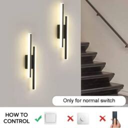 Kelvenix Modern LED Wall Lights Indoor 16W Acrylic Wall Lamp 3000K Bedside in Black - thumbnail 4