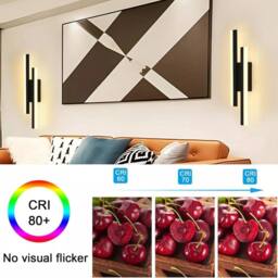 Kelvenix Modern LED Wall Lights Indoor 16W Acrylic Wall Lamp 3000K Bedside in Black - thumbnail 3