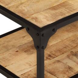 Berkfield Home Beautiful Coffee Table 90x45x35 cm Solid Rough Mango Wood in Brown - Size: 90 x 45 x 35 cm - thumbnail 6