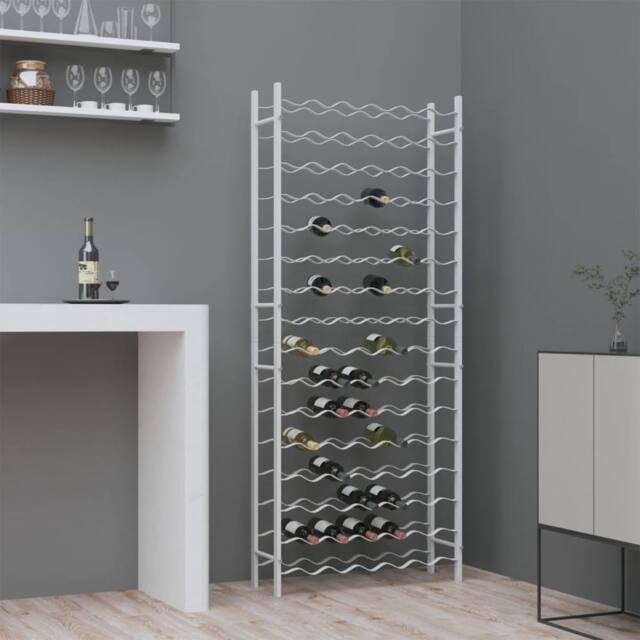 Berkfield Home Wine Rack for 96 Bottles White Metal - image 1