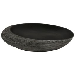 Berkfield Home Countertop Basin Grey & Black Oval 59x40x14 cm Ceramic - Size: 59 x 40 x 14 cm - thumbnail 4