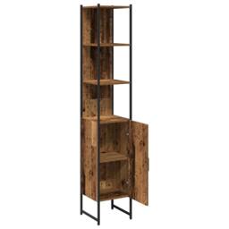 Berkfield Home Bathroom Cabinet Old Wood 33x33x185, 5 cm Engineered Wood in Brown - thumbnail 5