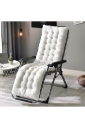 Living and Home 160x50cm Sherpa Fleece Chair Pad with Non-Slip Backing Cosy Home Decor in White - Size: 160x50 cm - thumbnail 2
