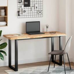 Berkfield Home Versatile Desk Top Untreated 160x50x4 cm Solid Wood Acacia in Brown - Size: 160 x 50 x 4 cm - thumbnail 3