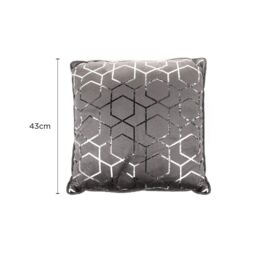 Voltico Foil Printed Filled Cushion 43 × 43 cm - Charcoal or Pink - Size: 43 cm x 43 cm - thumbnail 4