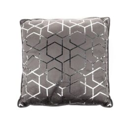Voltico Foil Printed Filled Cushion 43 × 43 cm - Charcoal or Pink - Size: 43 cm x 43 cm - thumbnail 3