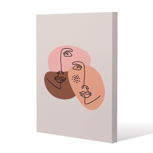 Benjamin Tate Design modern contemporary minimalist woman portrait (Canvas Print) / 31 x 41 x 4cm in Natural - Size: 31 x 41 x 4 cm - image 1