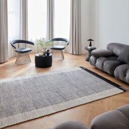 The Rug Shop UK Grey Handmade Wool Geometric Kilim Easy To Clean Area Rug - Size: 200 cm x 300 cm - thumbnail 1