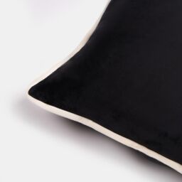 OHS 2 Pack Matte Velvet Piped Cushion Covers Home Decor Set in Black - Size: 45 cm x 45 cm - thumbnail 5